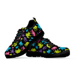 Colorful Frog Pattern Print Black Sneakers