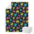 Colorful Frog Pattern Print Blanket