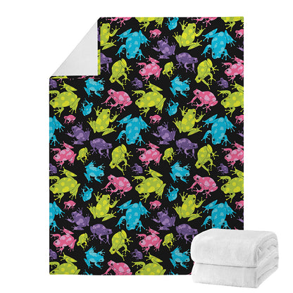 Colorful Frog Pattern Print Blanket