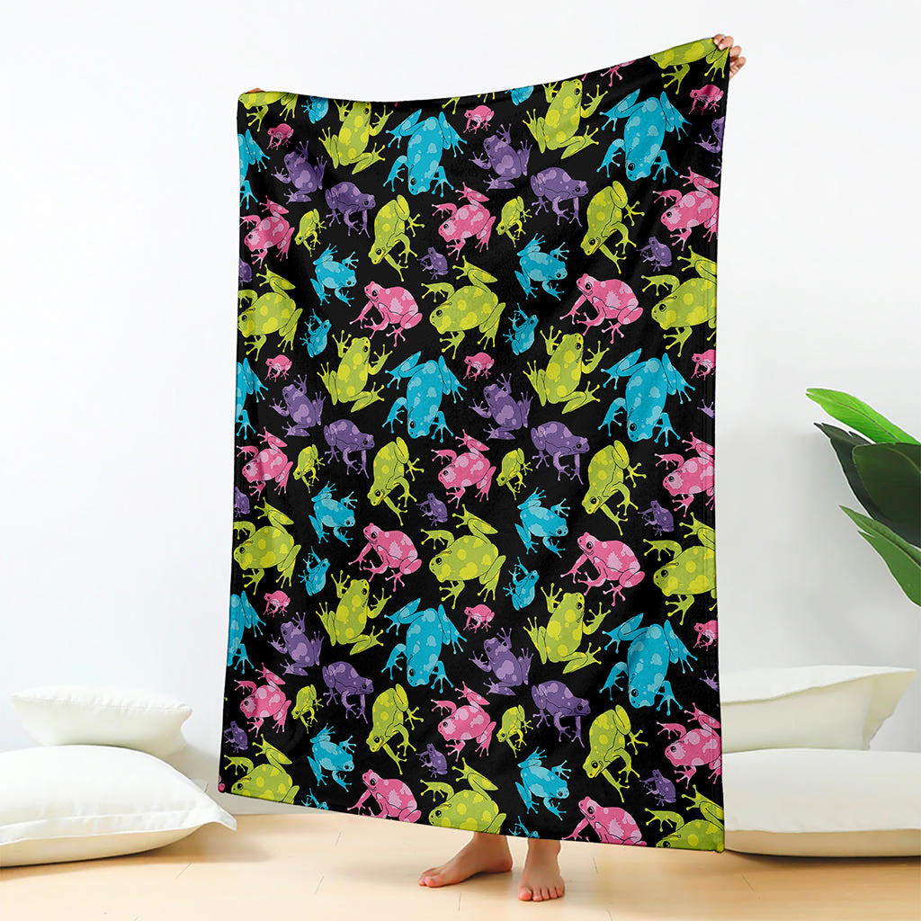 Colorful Frog Pattern Print Blanket
