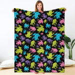 Colorful Frog Pattern Print Blanket