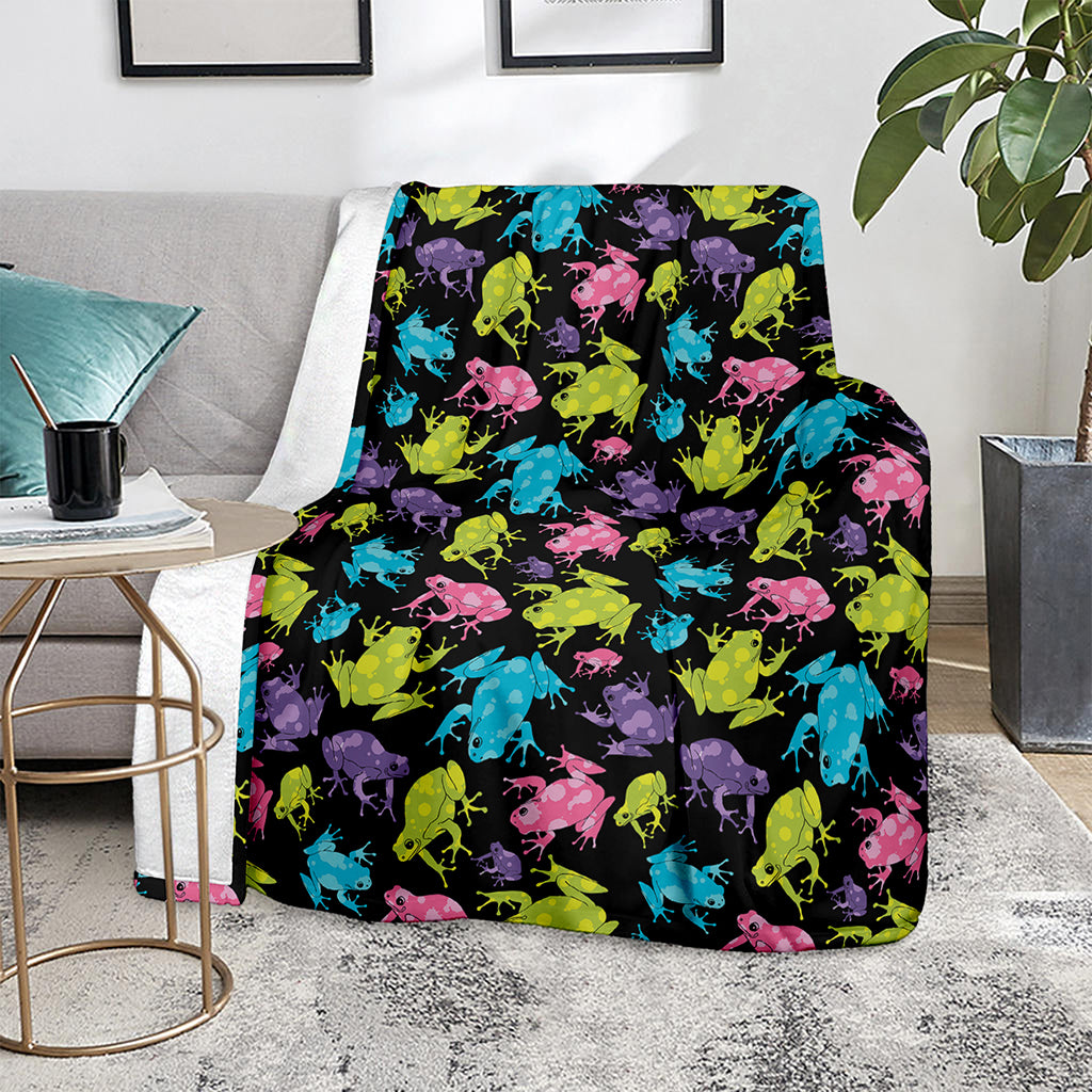 Colorful Frog Pattern Print Blanket