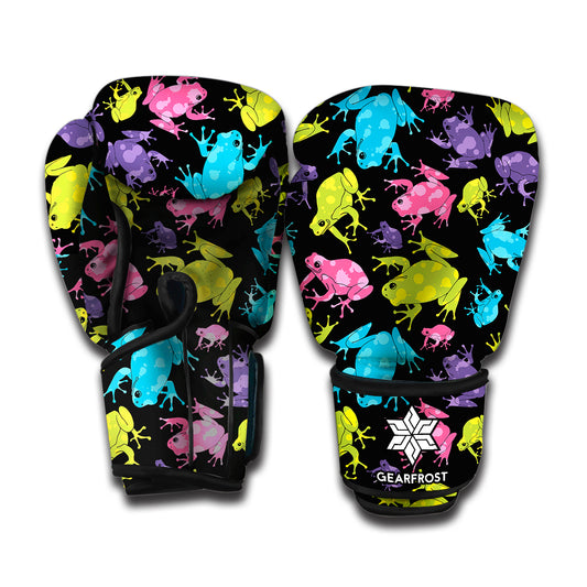 Colorful Frog Pattern Print Boxing Gloves