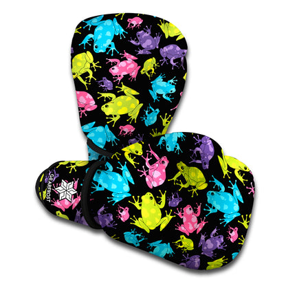 Colorful Frog Pattern Print Boxing Gloves