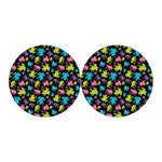 Colorful Frog Pattern Print Car Coasters