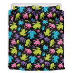 Colorful Frog Pattern Print Duvet Cover Bedding Set