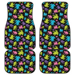 Colorful Frog Pattern Print Front and Back Car Floor Mats