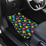 Colorful Frog Pattern Print Front and Back Car Floor Mats