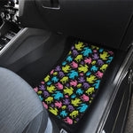 Colorful Frog Pattern Print Front and Back Car Floor Mats
