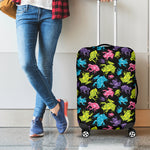 Colorful Frog Pattern Print Luggage Cover