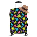 Colorful Frog Pattern Print Luggage Cover