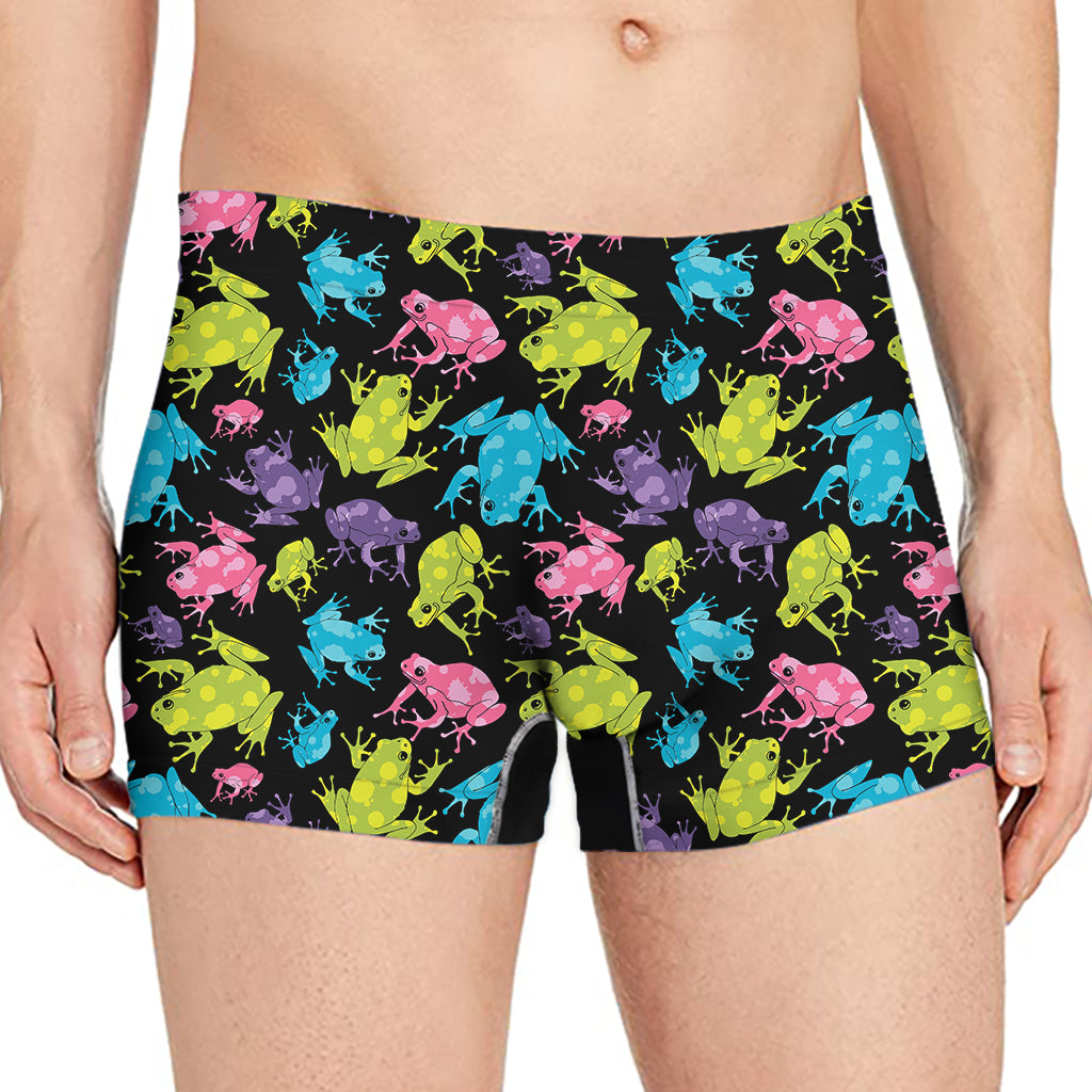 Colorful Frog Pattern Print Men's Boxer Briefs