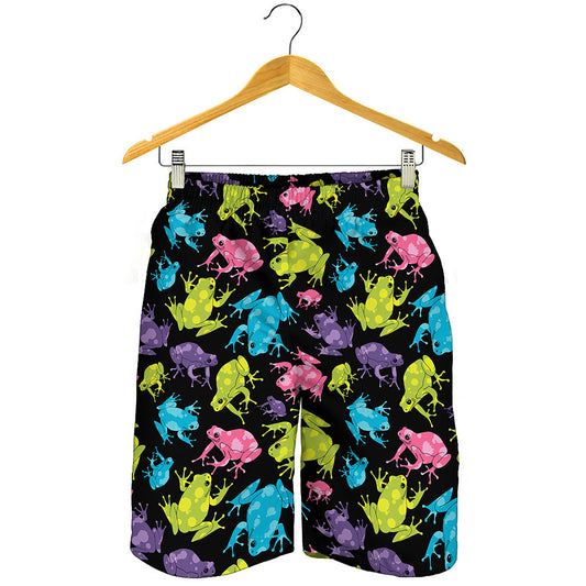 Colorful Frog Pattern Print Men's Shorts