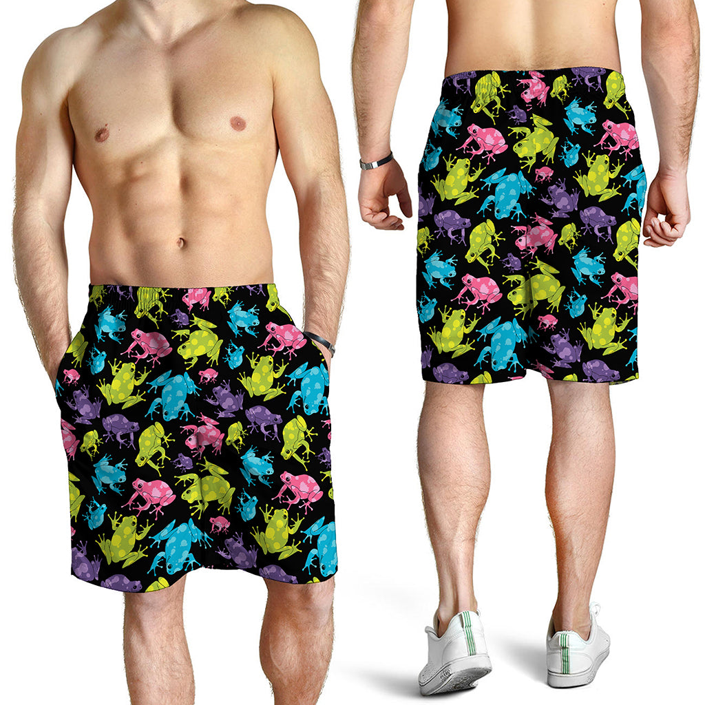 Colorful Frog Pattern Print Men's Shorts
