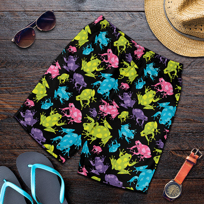 Colorful Frog Pattern Print Men's Shorts