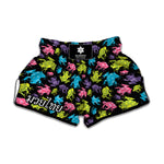 Colorful Frog Pattern Print Muay Thai Boxing Shorts