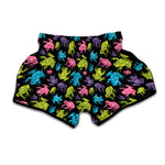 Colorful Frog Pattern Print Muay Thai Boxing Shorts