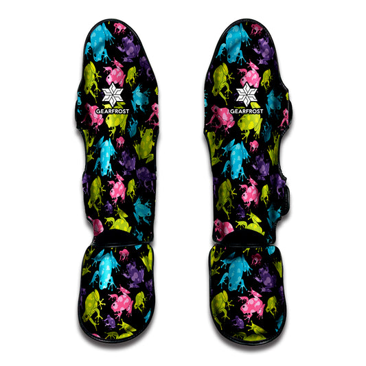 Colorful Frog Pattern Print Muay Thai Shin Guard