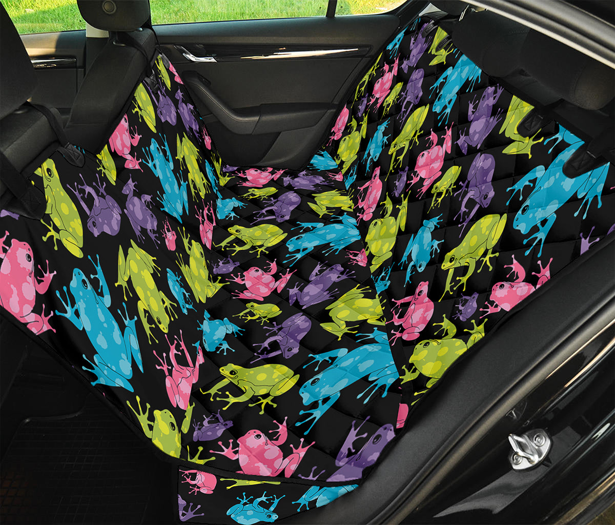 Colorful Frog Pattern Print Pet Car Back Seat Cover