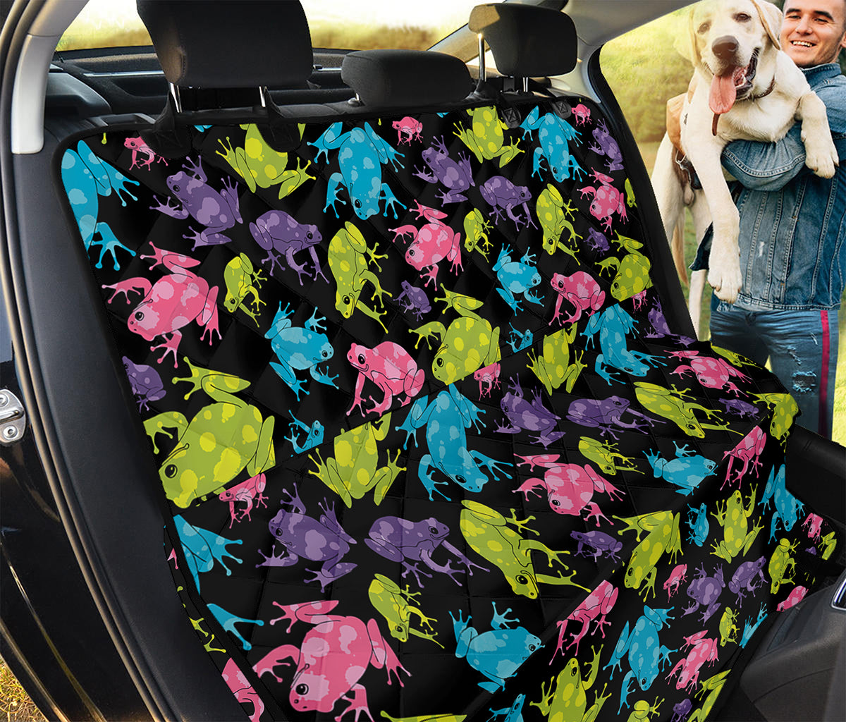 Colorful Frog Pattern Print Pet Car Back Seat Cover