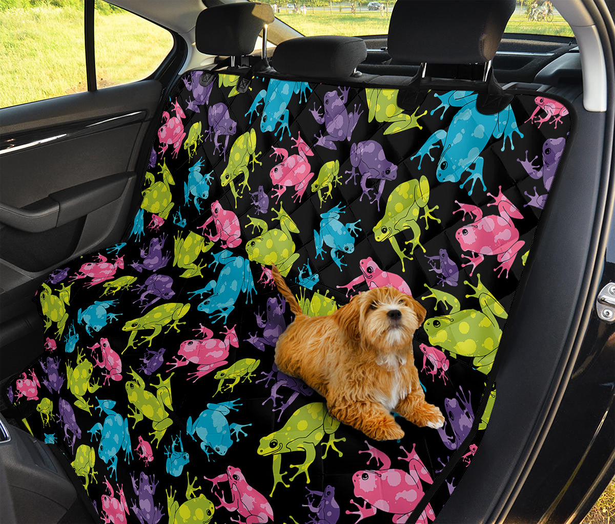 Colorful Frog Pattern Print Pet Car Back Seat Cover