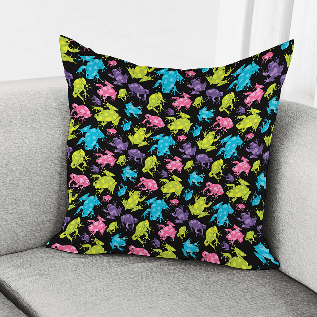 Colorful Frog Pattern Print Pillow Cover