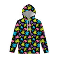 Colorful Frog Pattern Print Pullover Hoodie