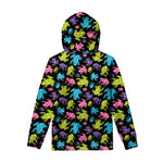 Colorful Frog Pattern Print Pullover Hoodie