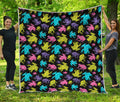 Colorful Frog Pattern Print Quilt