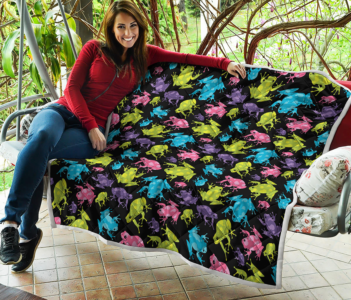 Colorful Frog Pattern Print Quilt