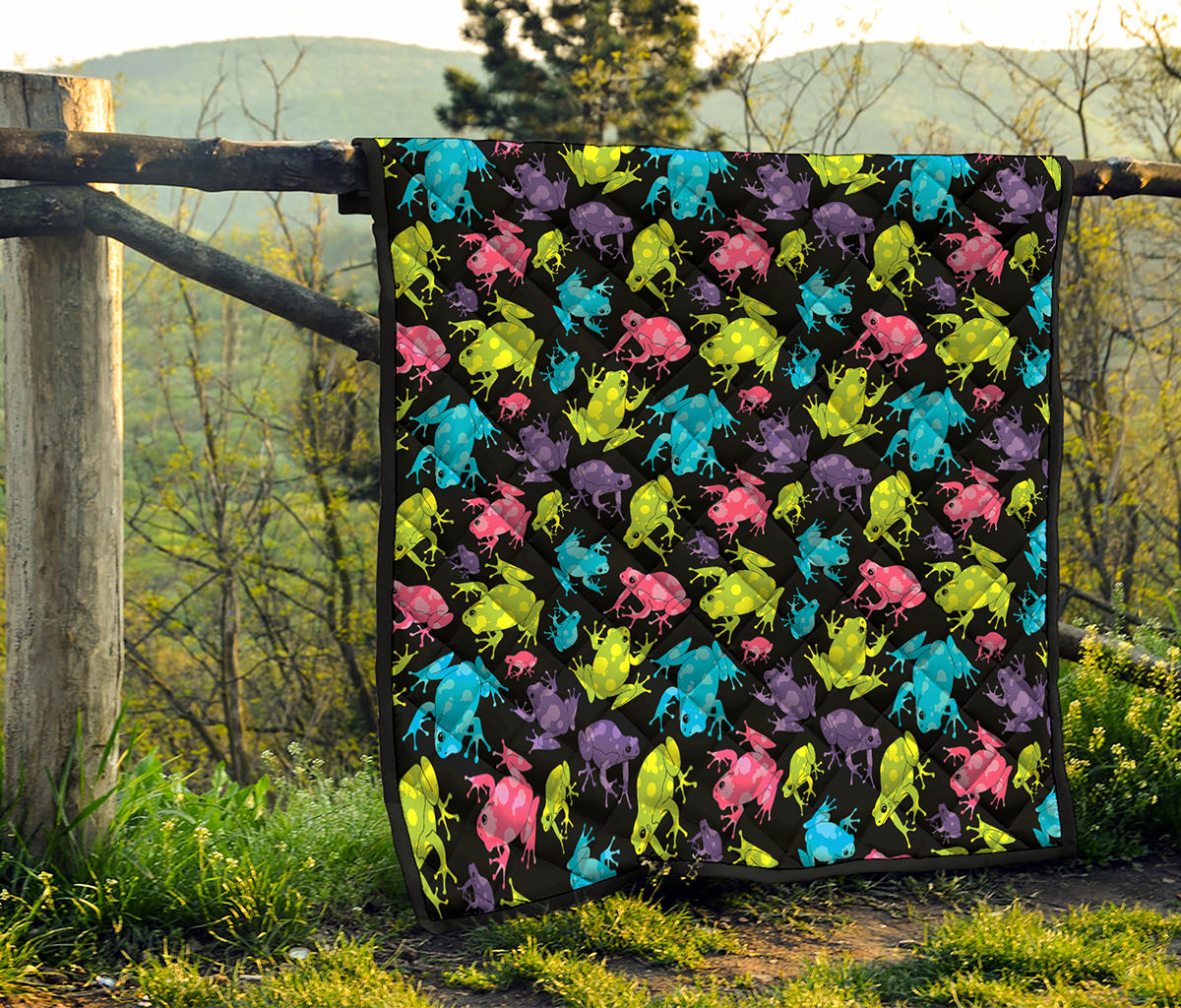 Colorful Frog Pattern Print Quilt