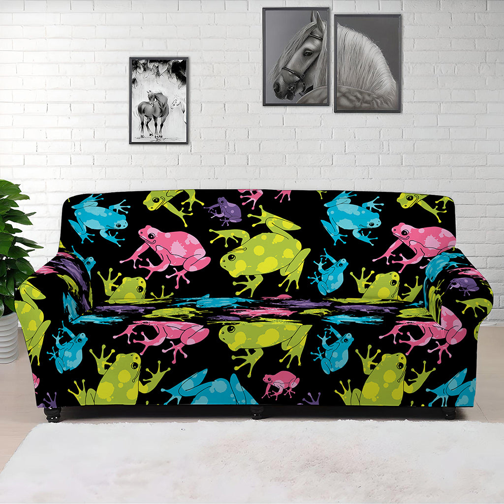 Colorful Frog Pattern Print Sofa Cover