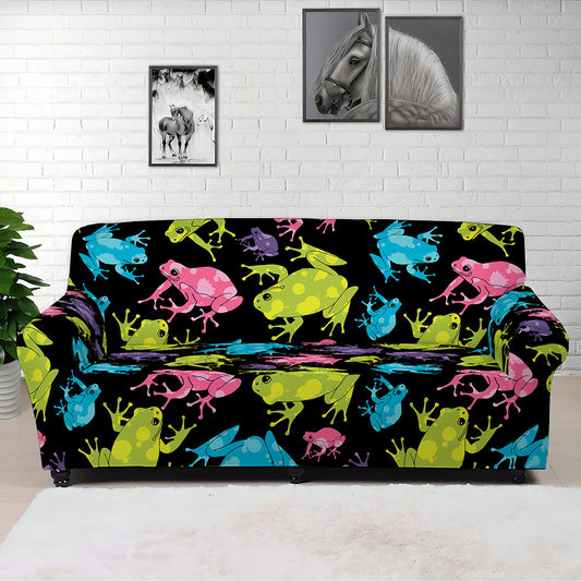 Colorful Frog Pattern Print Sofa Cover