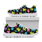 Colorful Frog Pattern Print White Sneakers