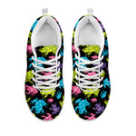 Colorful Frog Pattern Print White Sneakers