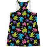 Colorful Frog Pattern Print Women's Racerback Tank Top