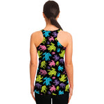 Colorful Frog Pattern Print Women's Racerback Tank Top