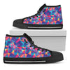 Colorful Geometric Mosaic Print Black High Top Shoes