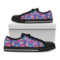 Colorful Geometric Mosaic Print Black Low Top Sneakers
