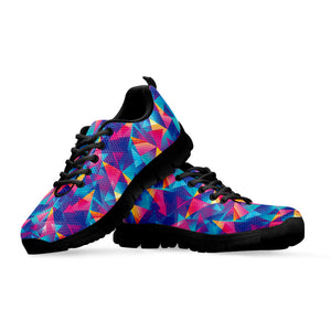Colorful Geometric Mosaic Print Black Sneakers