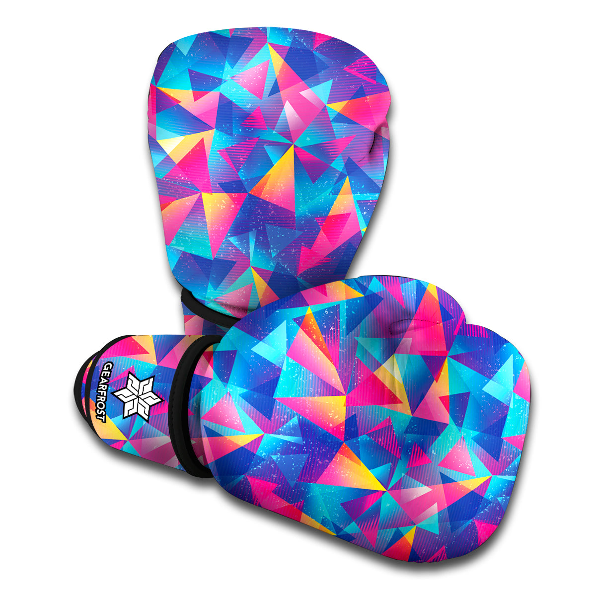 Colorful Geometric Mosaic Print Boxing Gloves