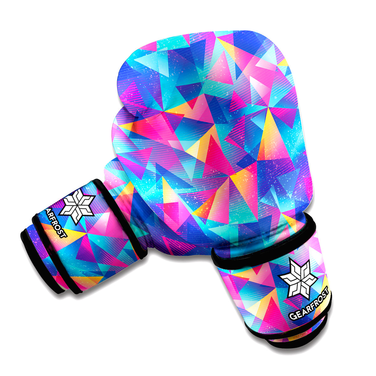 Colorful Geometric Mosaic Print Boxing Gloves