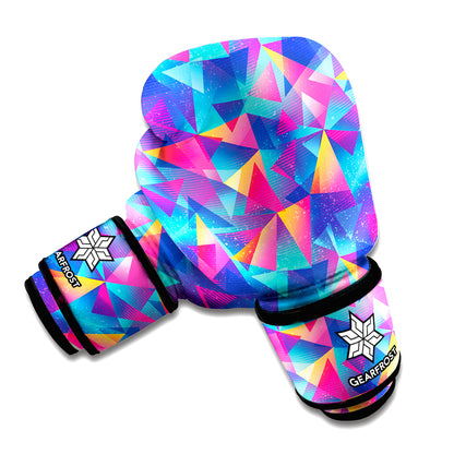 Colorful Geometric Mosaic Print Boxing Gloves