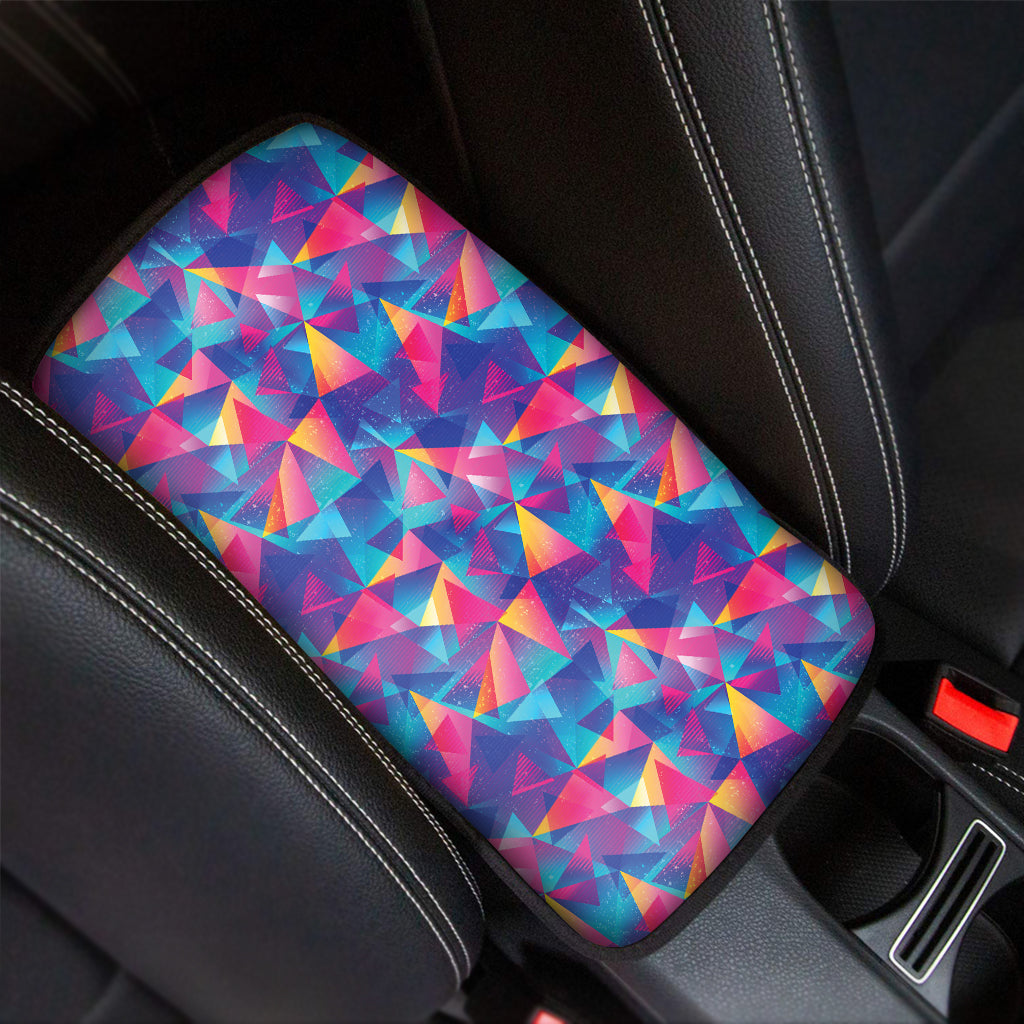 Colorful Geometric Mosaic Print Car Center Console Cover