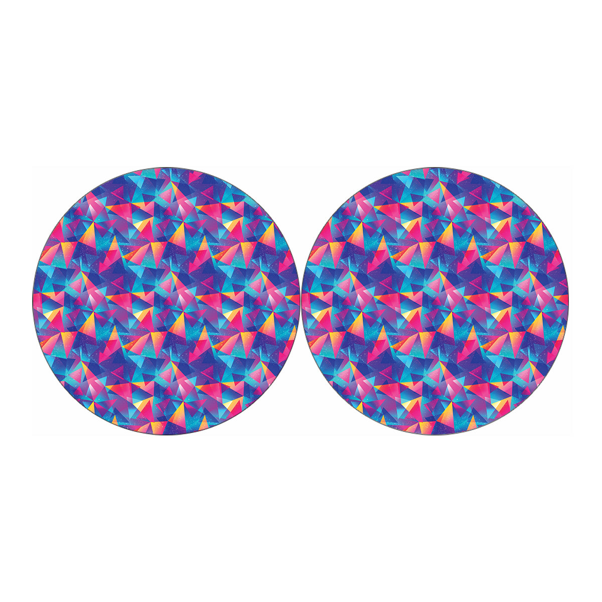 Colorful Geometric Mosaic Print Car Coasters
