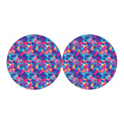 Colorful Geometric Mosaic Print Car Coasters