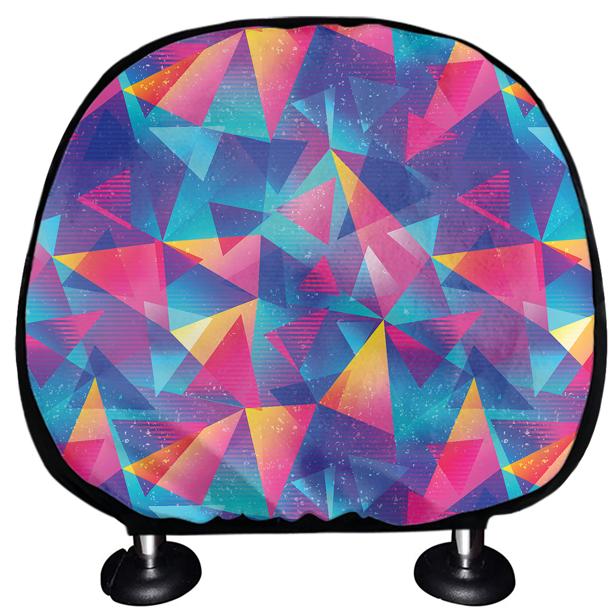 Colorful Geometric Mosaic Print Car Headrest Covers