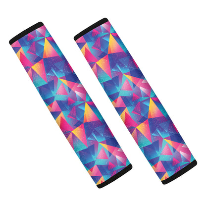 Colorful Geometric Mosaic Print Car Seat Belt Covers
