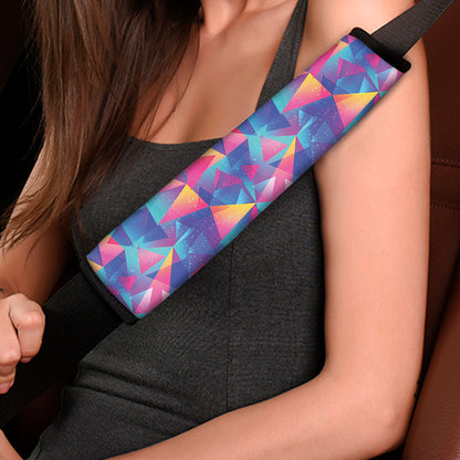 Colorful Geometric Mosaic Print Car Seat Belt Covers