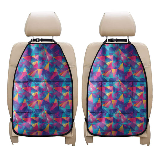 Colorful Geometric Mosaic Print Car Seat Organizers